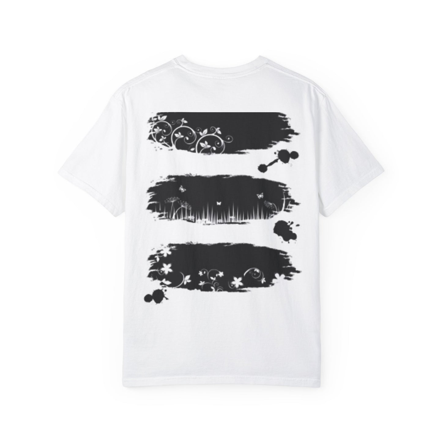 Artistic Unisex Garment-Dyed T-Shirt with Floral Design