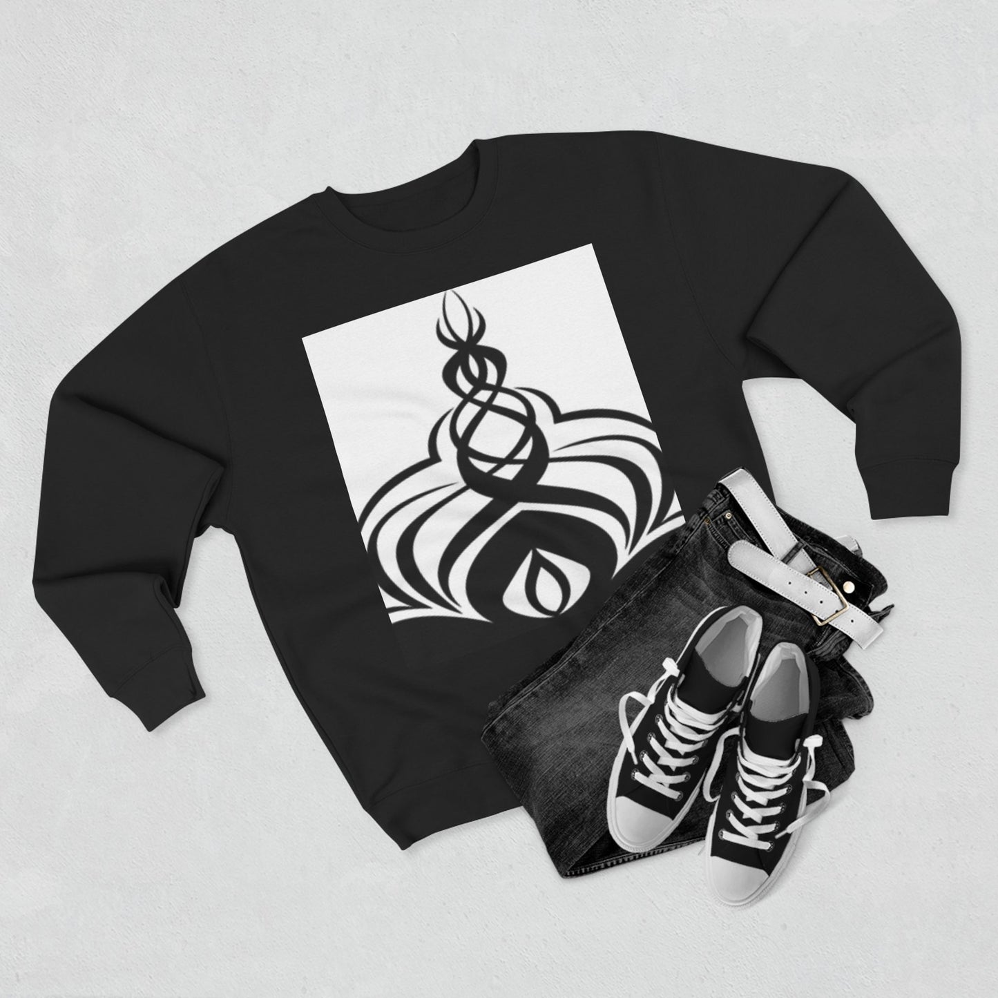 Modern Unisex Crewneck Sweatshirt with Abstract Design