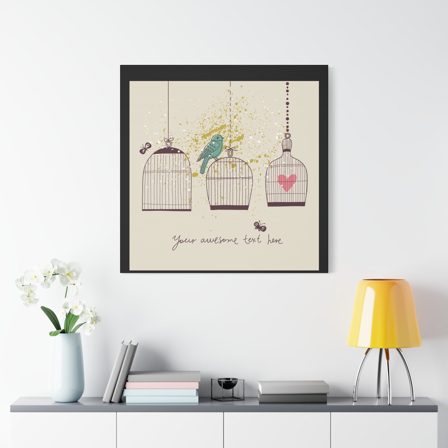 Whimsical Birdcage Canvas Wall Art - Personalized Home Decor