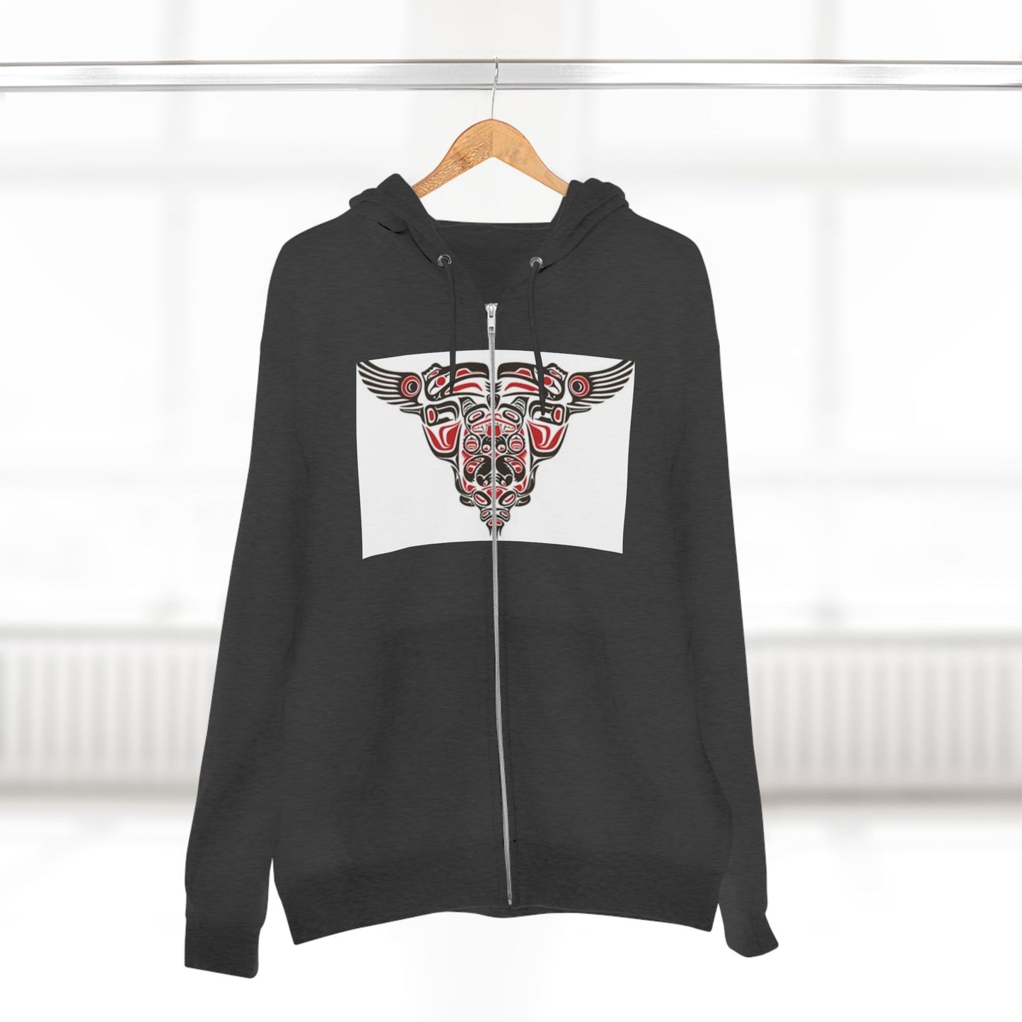 Artistic Tribal Unisex Zip Hoodie - Unique Modern Design