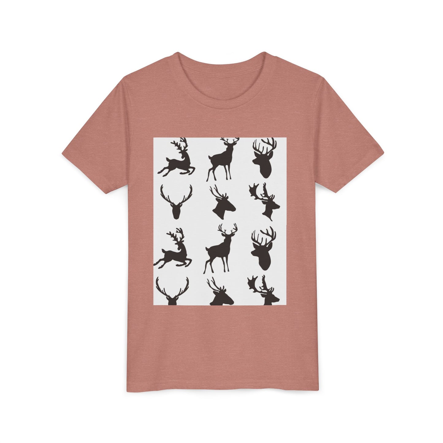 Youth Short Sleeve Tee - Stylish Reindeer Silhouettes for Winter Celebrations