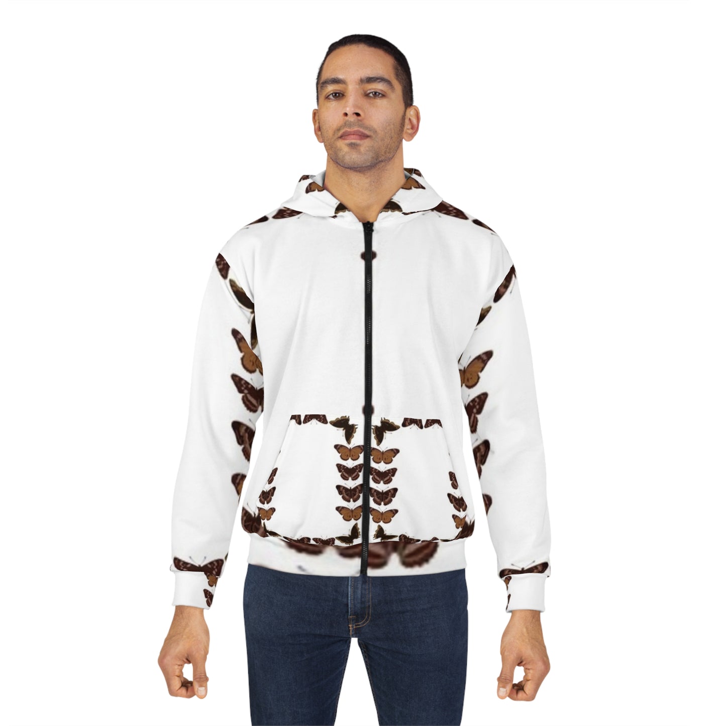 Butterfly Unisex Zip Hoodie - Nature-Inspired Cozy Jacket