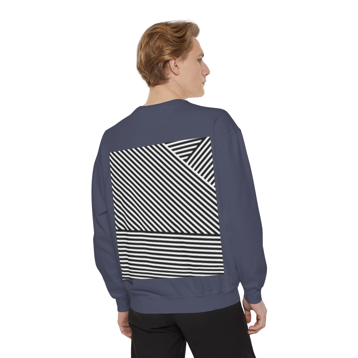 Unique Unisex Garment-Dyed Sweatshirt with Intricate Graphic Design