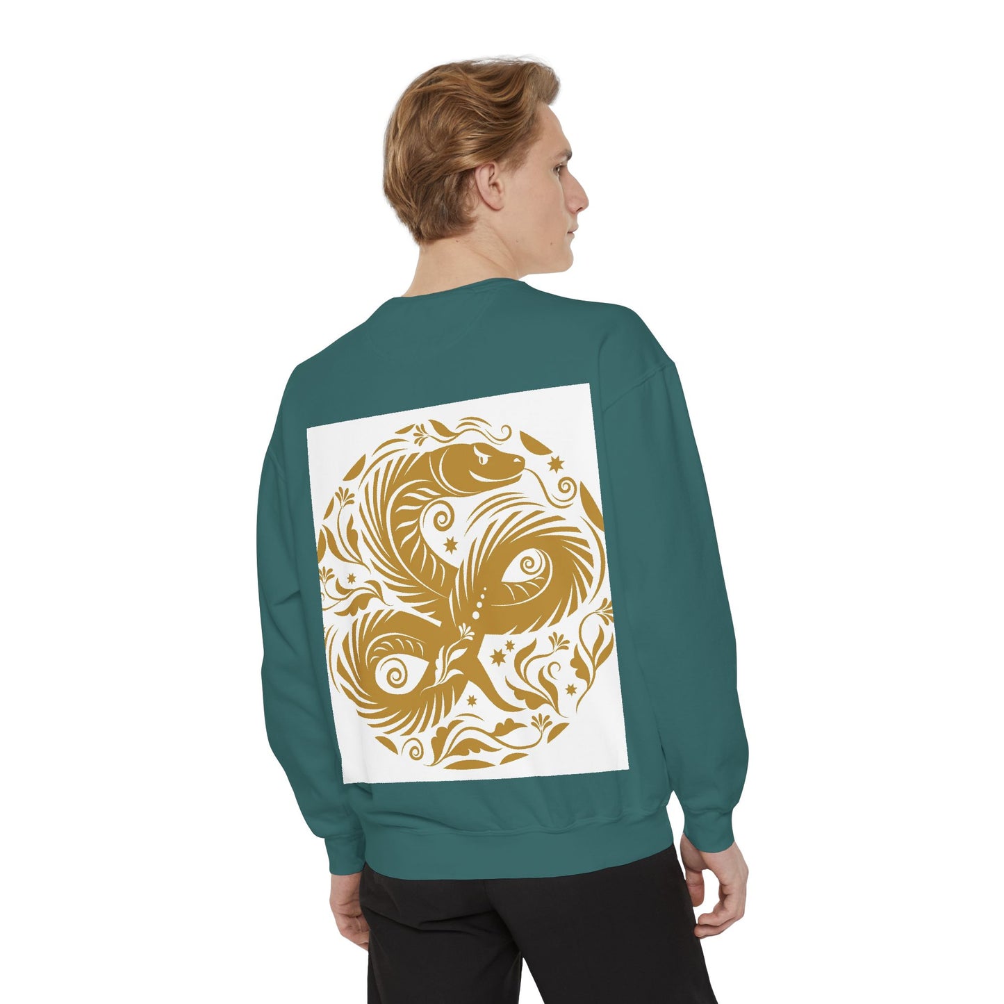 Cultural Vibe Unisex Garment-Dyed Sweatshirt - Tribal Mask & Animal Design
