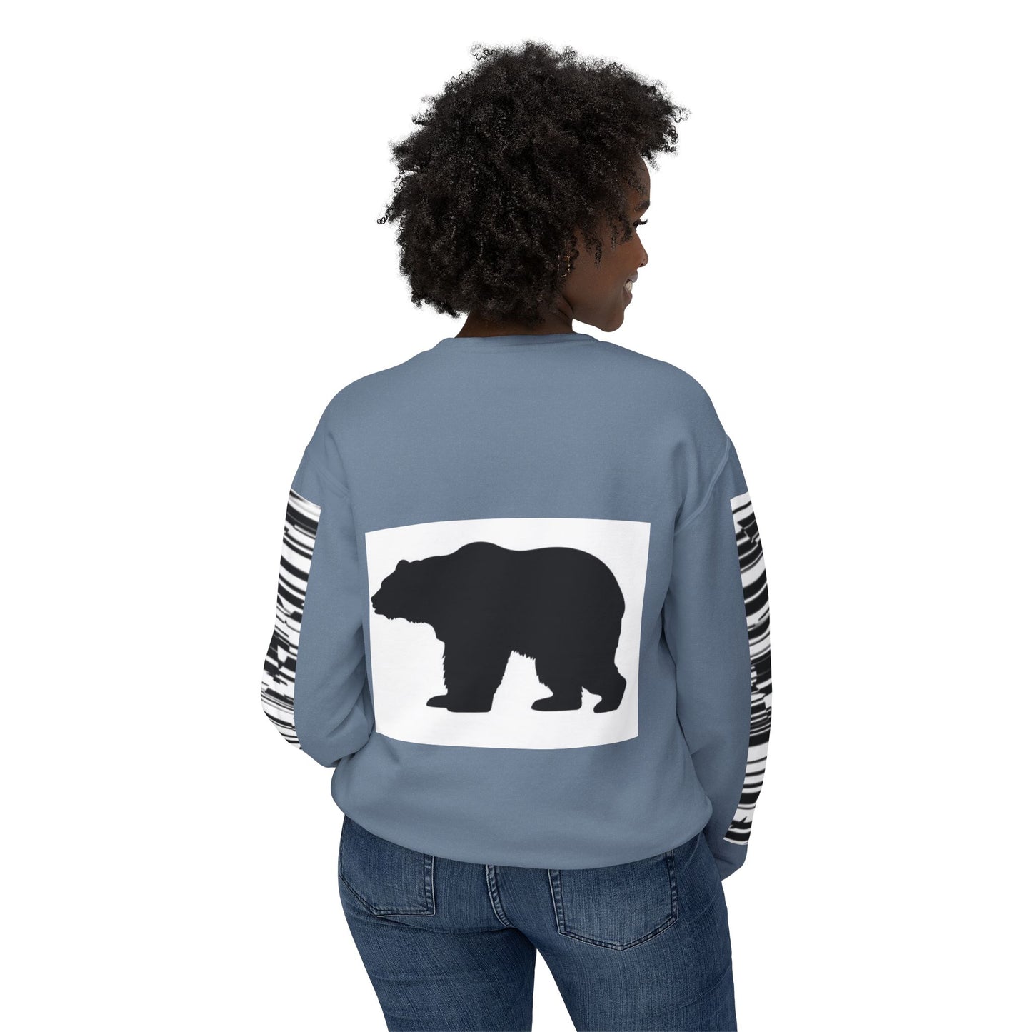 Stylish Bear Graphic Unisex Lightweight Crewneck Sweatshirt