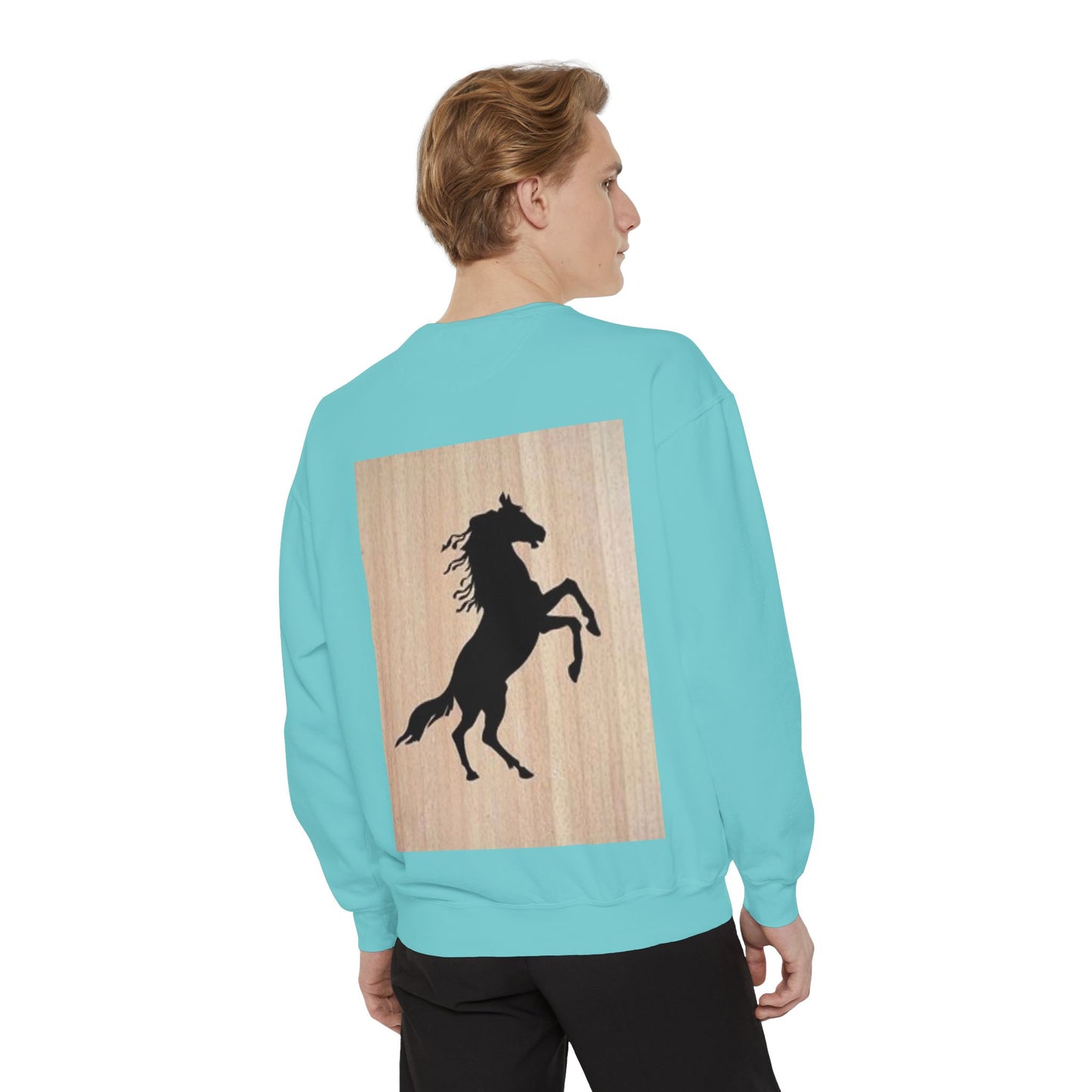 Equestrian Spirit Unisex Garment-Dyed Sweatshirt - Bold Horse Design