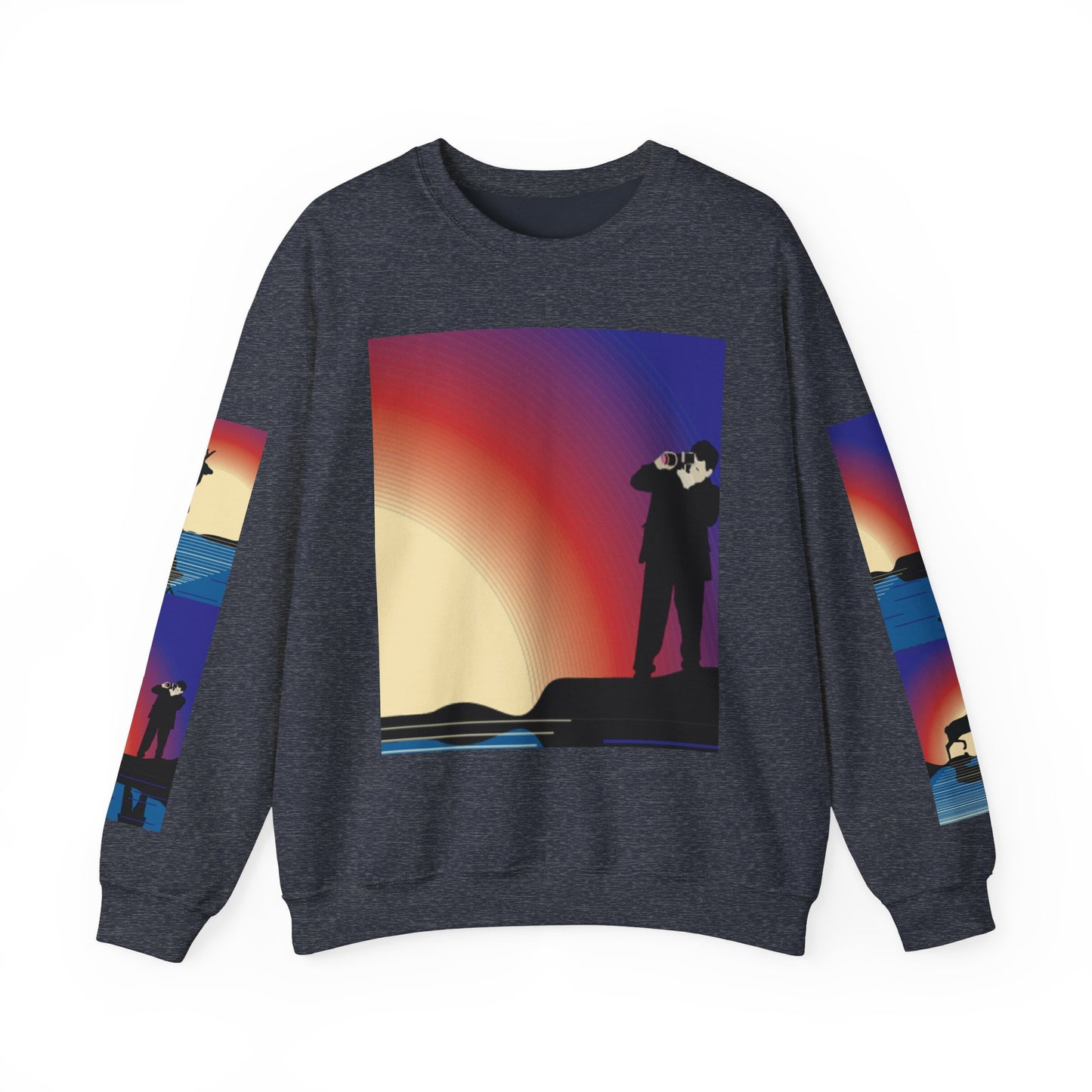 Vibrant Deer Sunset Unisex Crewneck Sweatshirt