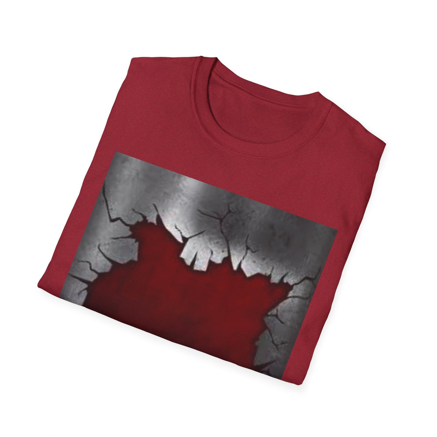 Cracked Wall Unisex Softstyle T-Shirt - Edgy Design for Streetwear Enthusiasts