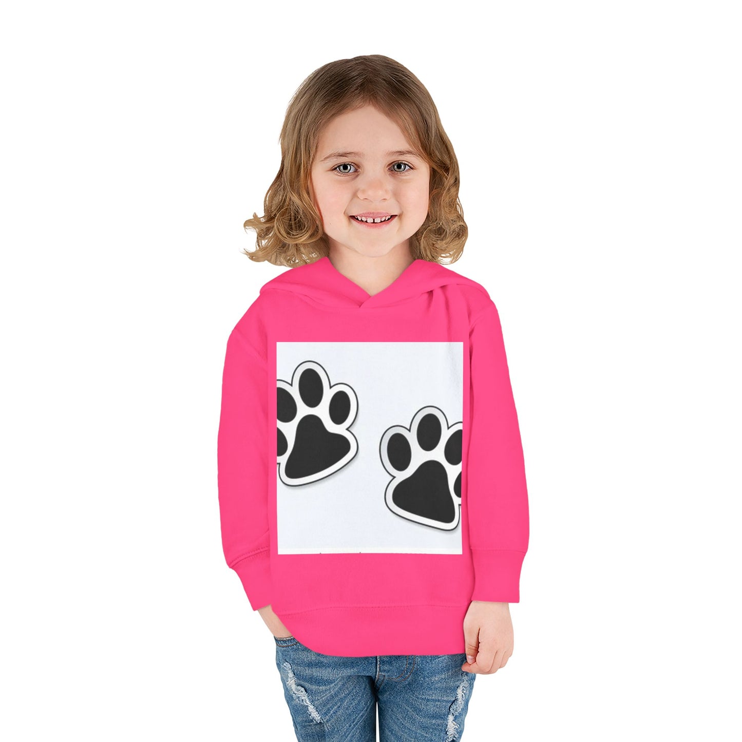 Wildlife Pattern Toddler Pullover Fleece Hoodie - Playful Animal Design for Kids