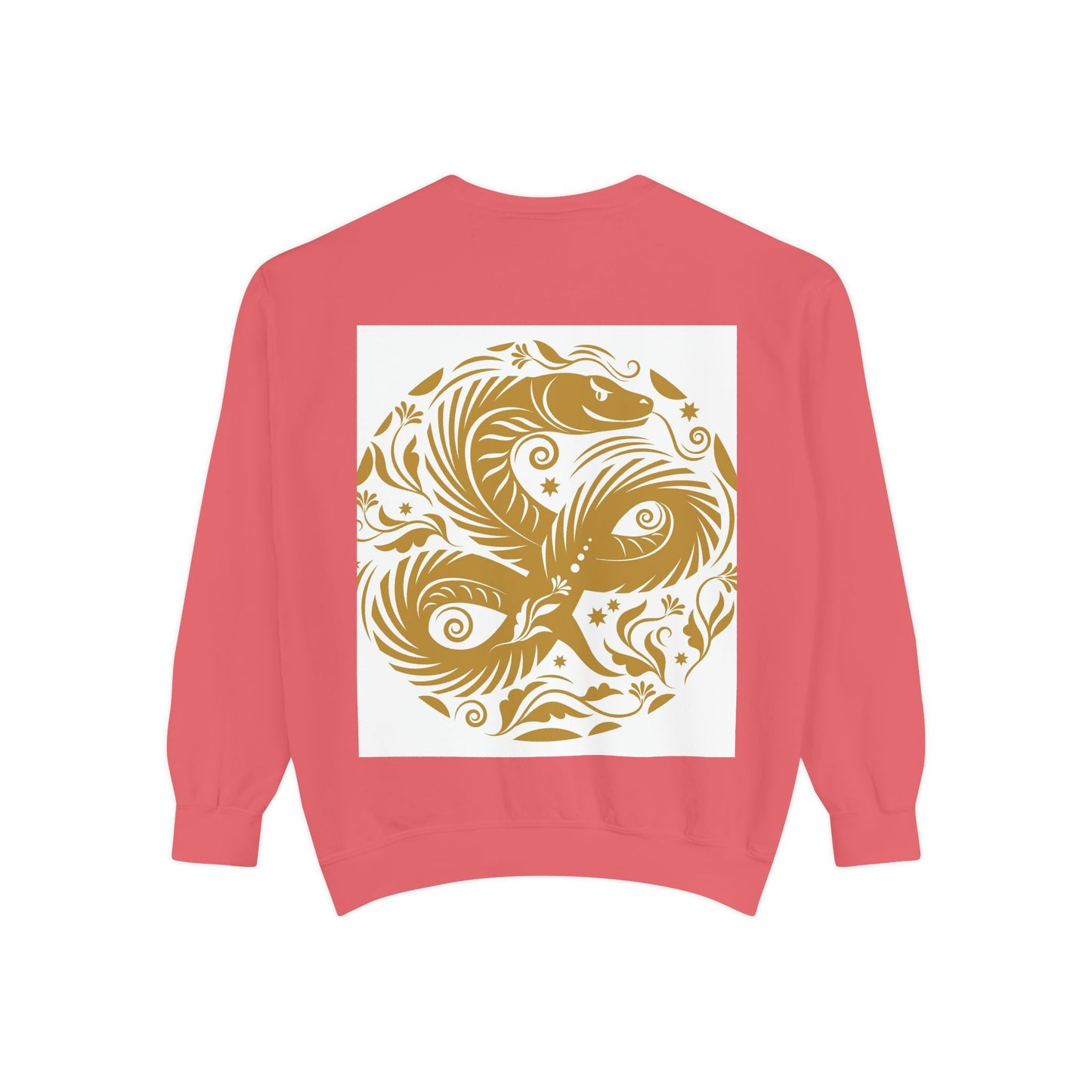 Cultural Vibe Unisex Garment-Dyed Sweatshirt - Tribal Mask & Animal Design