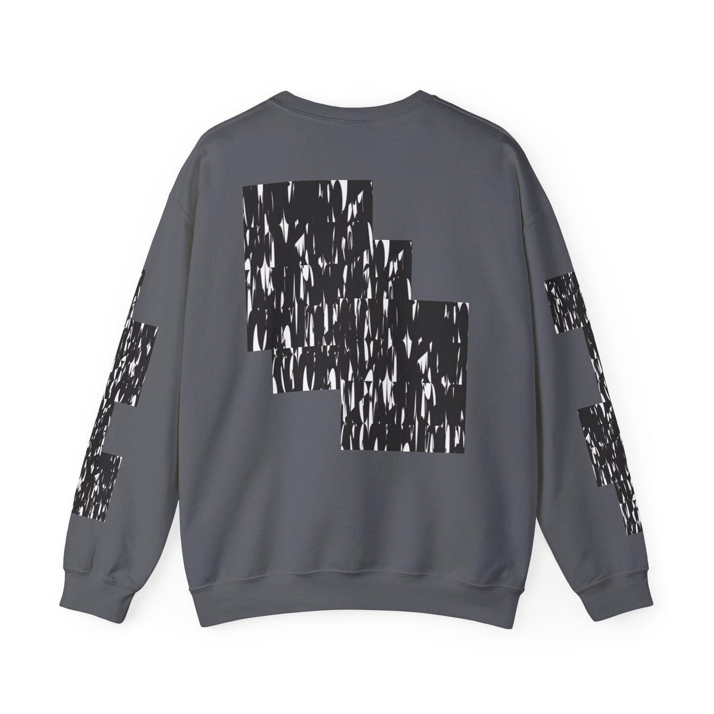 Trendy Graphic Crewneck Sweatshirt | Modern Abstract Black & White Design