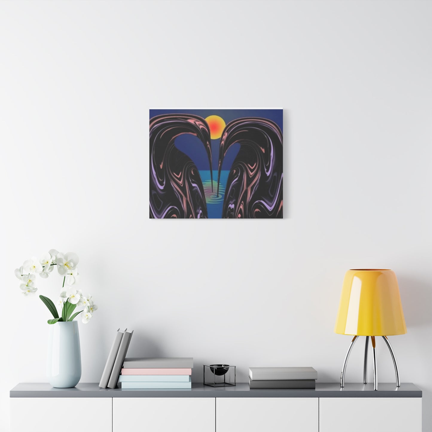 Romantic Abstract Canvas Art - Heart-Shaped Design for Home Decor