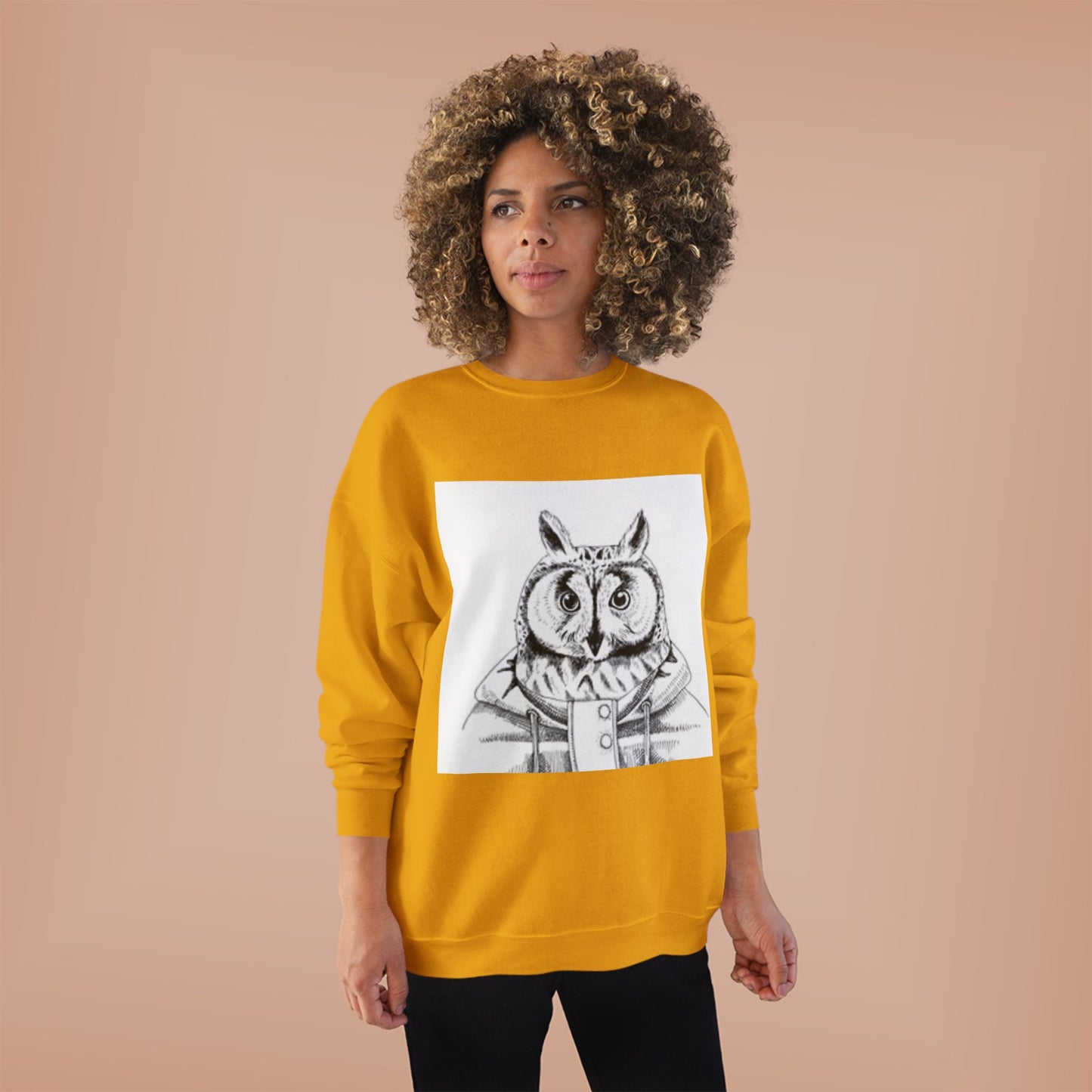 Whimsical Owl Eco-Friendly Crewneck Sweatshirt - Unisex
