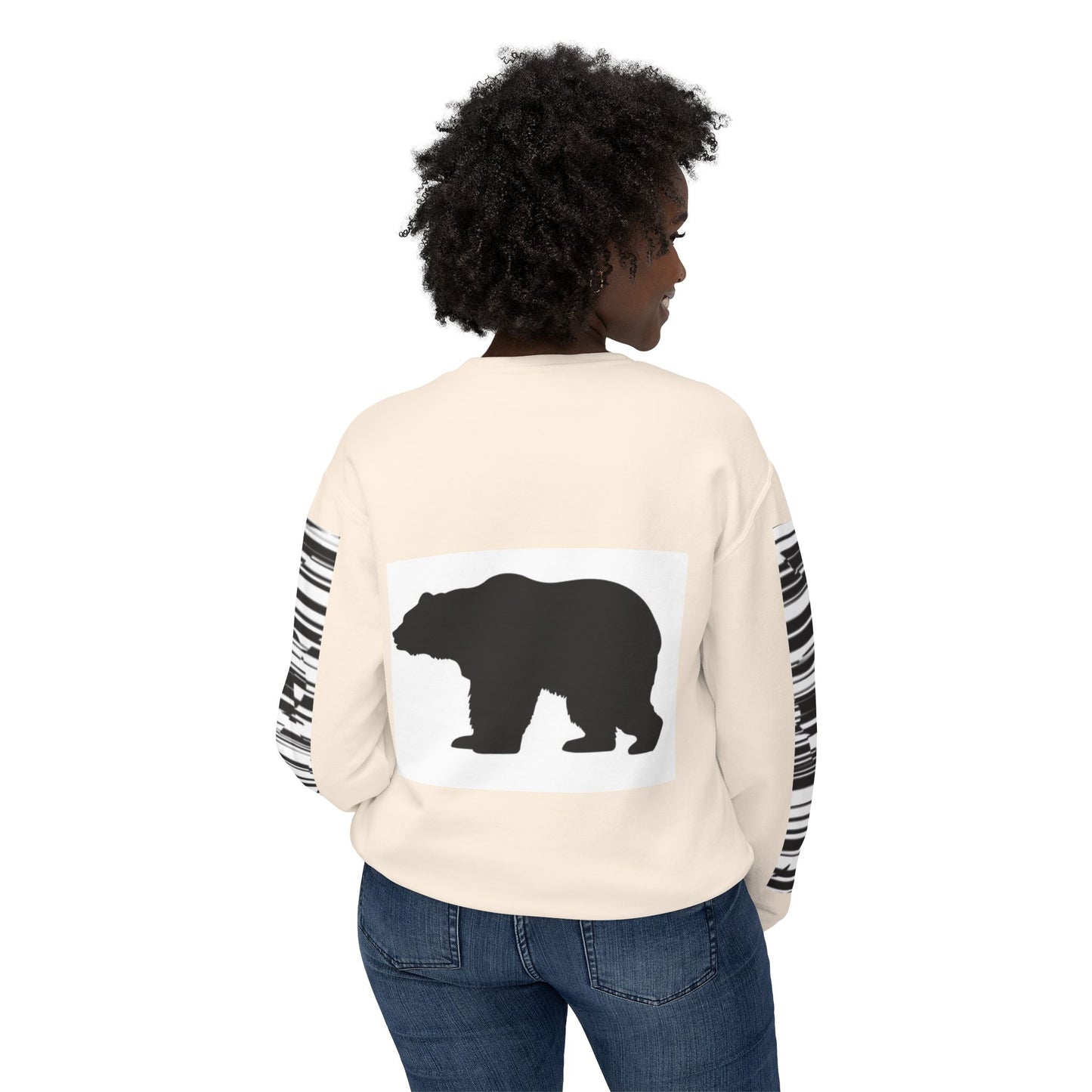 Stylish Bear Graphic Unisex Lightweight Crewneck Sweatshirt