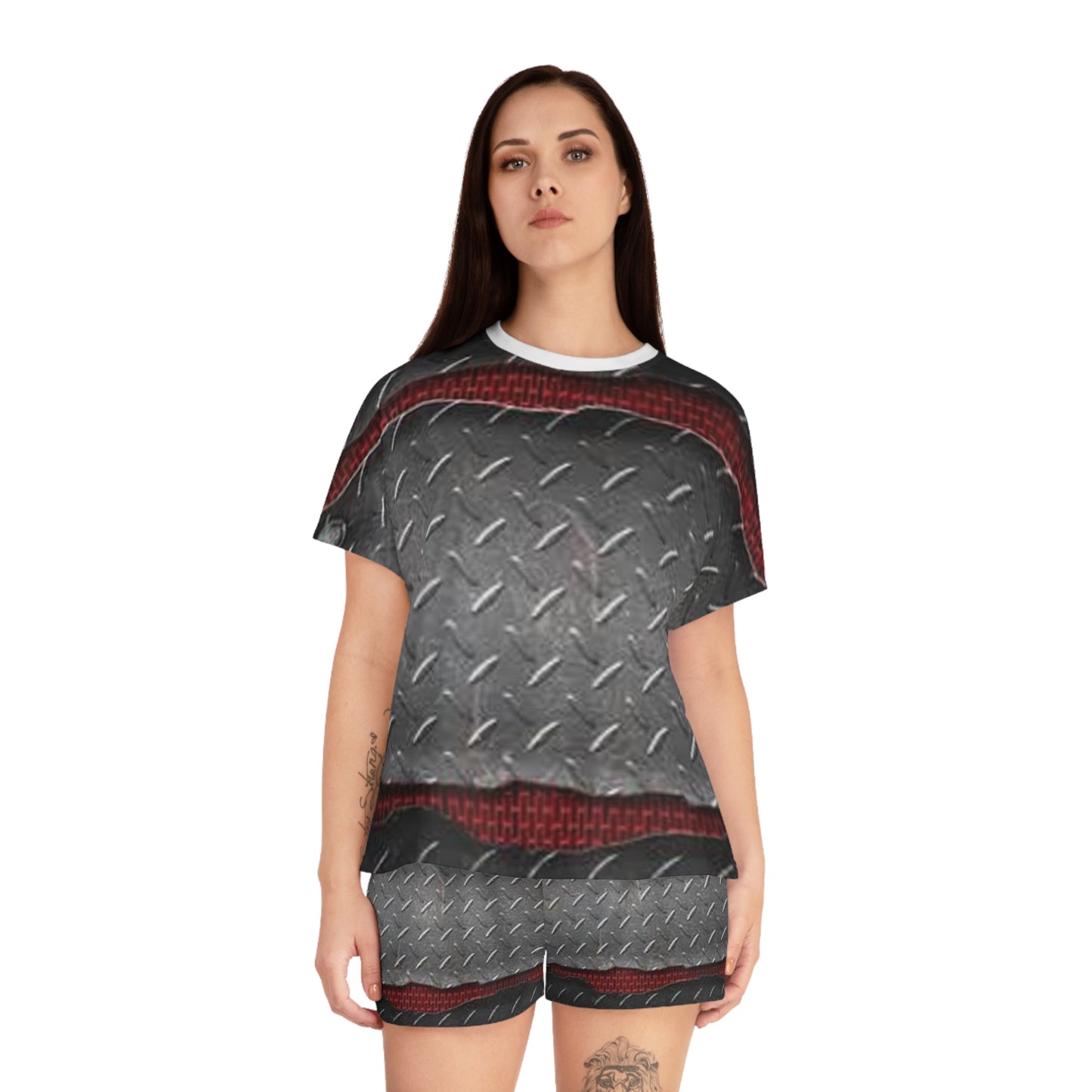Metallic Pattern Women's Short Pajama Set - Stylish and Comfy Sleepwear