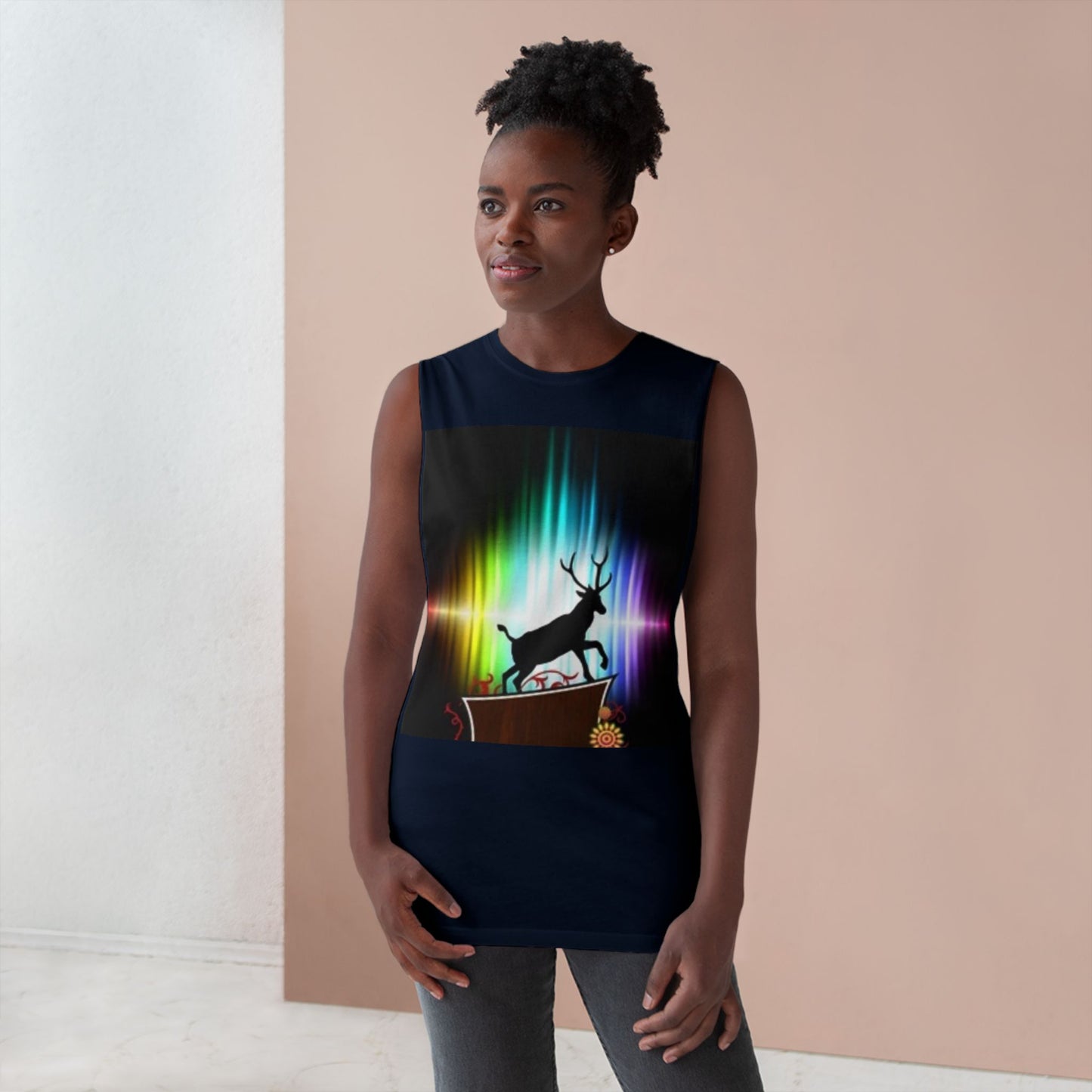 Unisex Artistic Spiderweb & Eagle Tank Top - Unique Graphic Sleeveless Tee for Nature Lovers