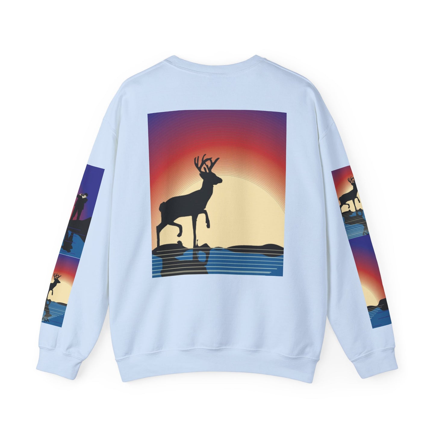 Vibrant Deer Sunset Unisex Crewneck Sweatshirt