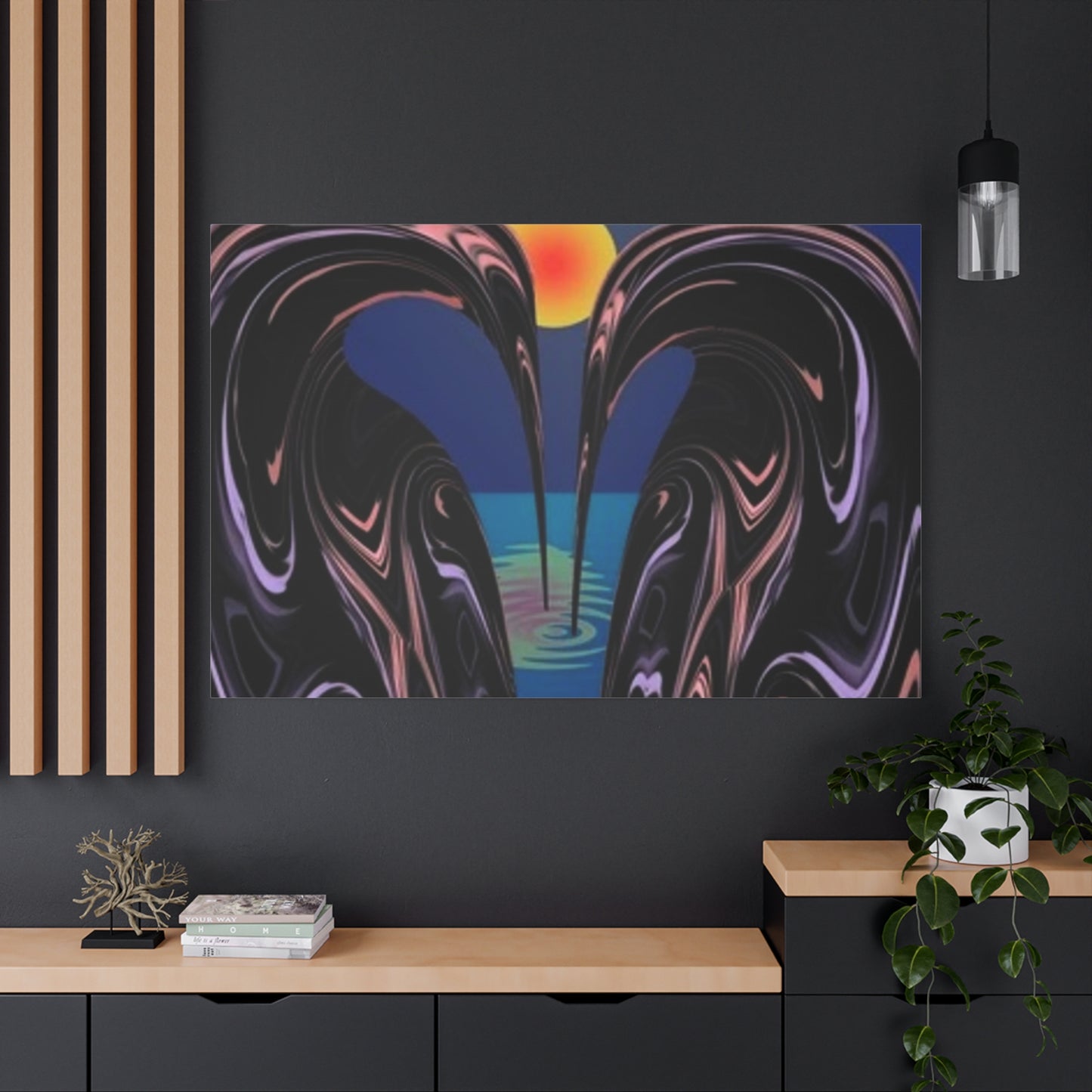 Romantic Abstract Canvas Art - Heart-Shaped Design for Home Decor