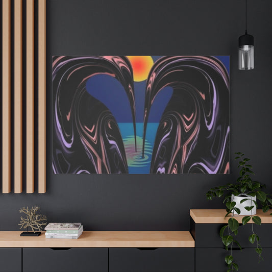 Romantic Abstract Canvas Art - Heart-Shaped Design for Home Decor