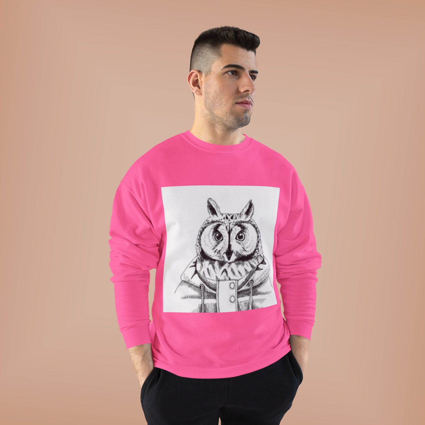 Whimsical Owl Eco-Friendly Crewneck Sweatshirt - Unisex