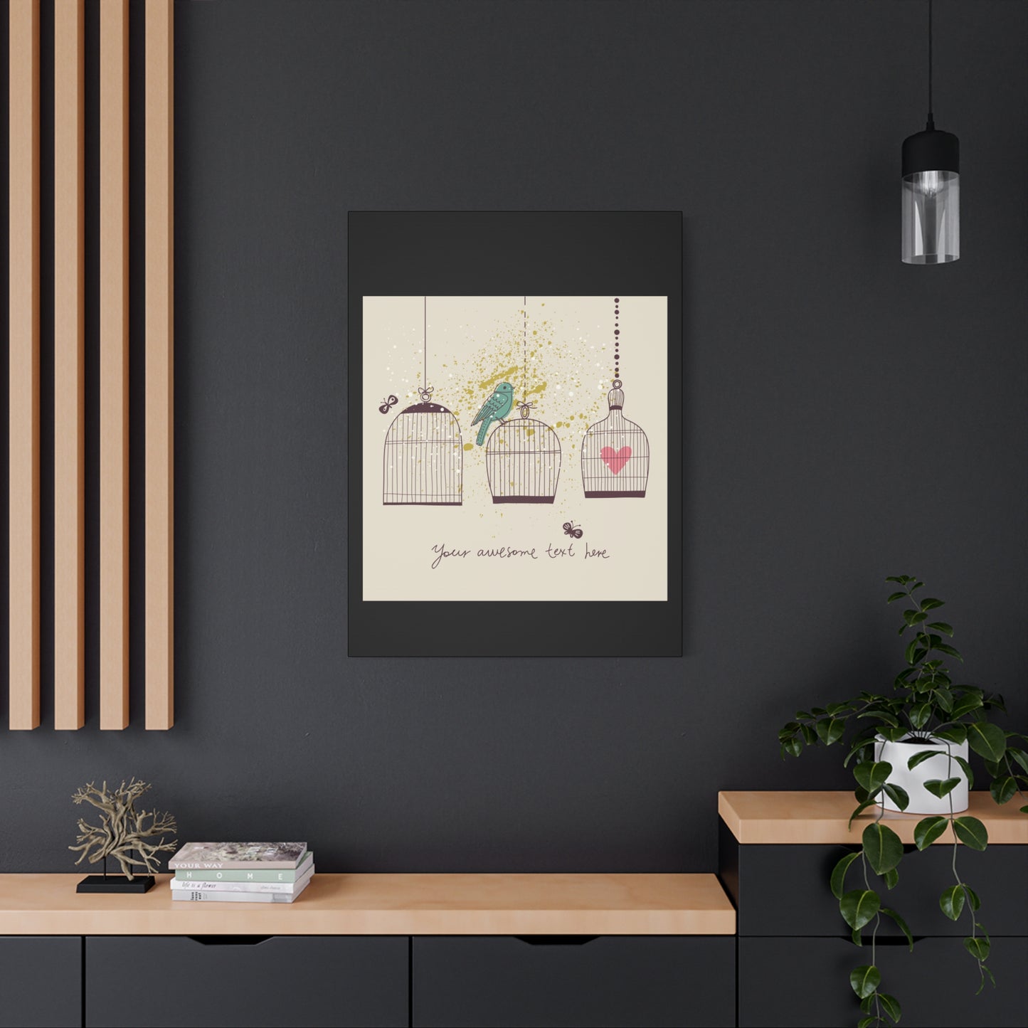 Whimsical Birdcage Canvas Wall Art - Personalized Home Decor