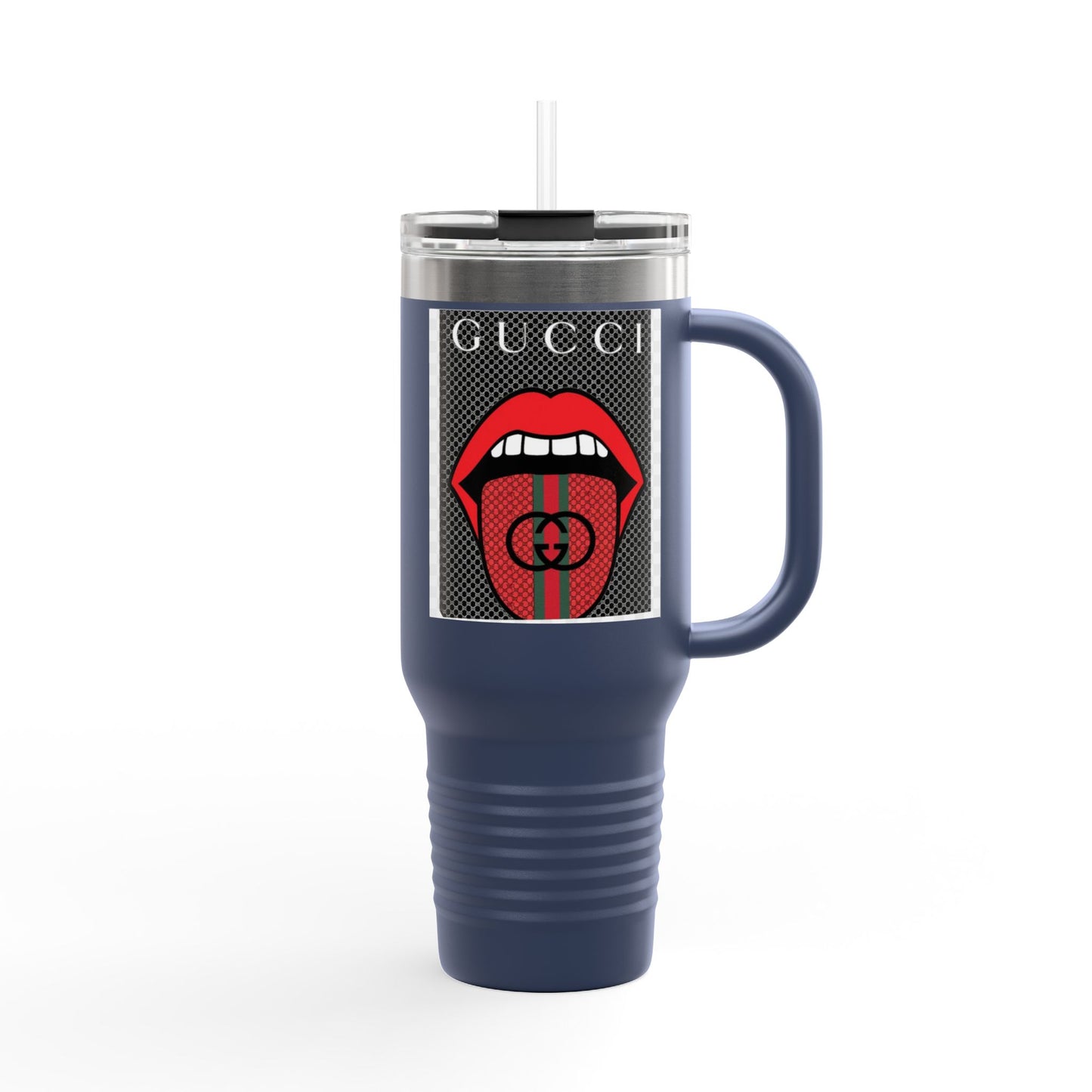 Gucci Style Insulated Travel Mug - 40oz with Iconic Lip Design