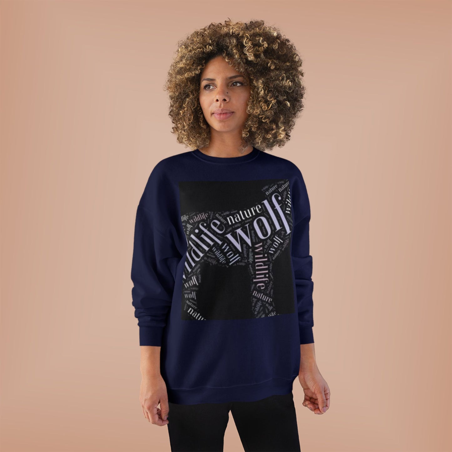 Unisex Eco-Friendly Wolf Graphic Crewneck Sweatshirt - Nature Lover Gift