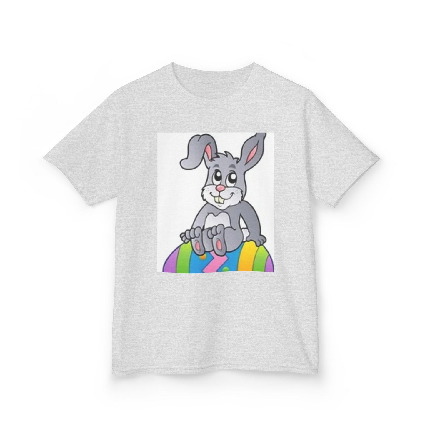 Colorful Bunny Kids Heavy Cotton Tee - Fun Spring T-Shirt for Easter Celebrations