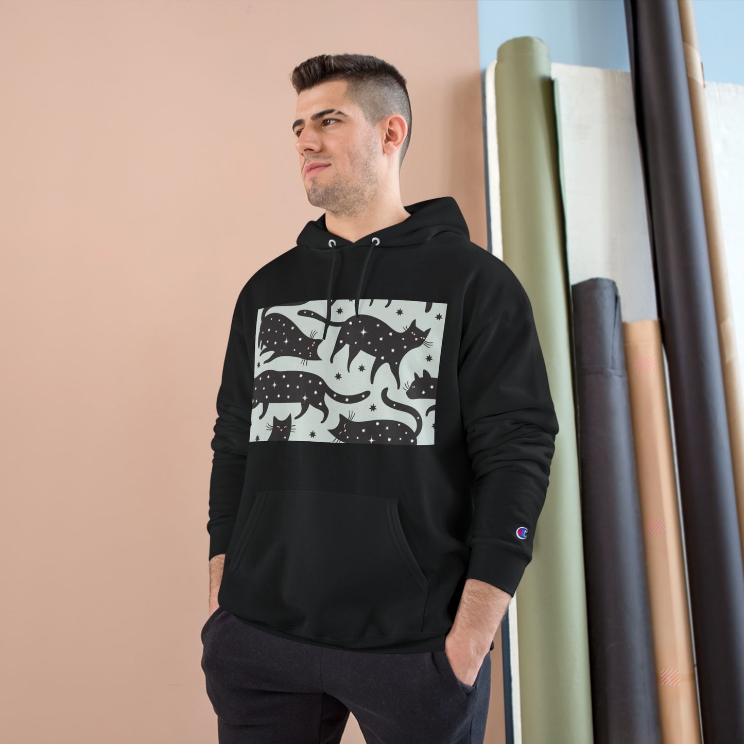 Cozy Cat Champion Hoodie - Perfect for Cat Lovers