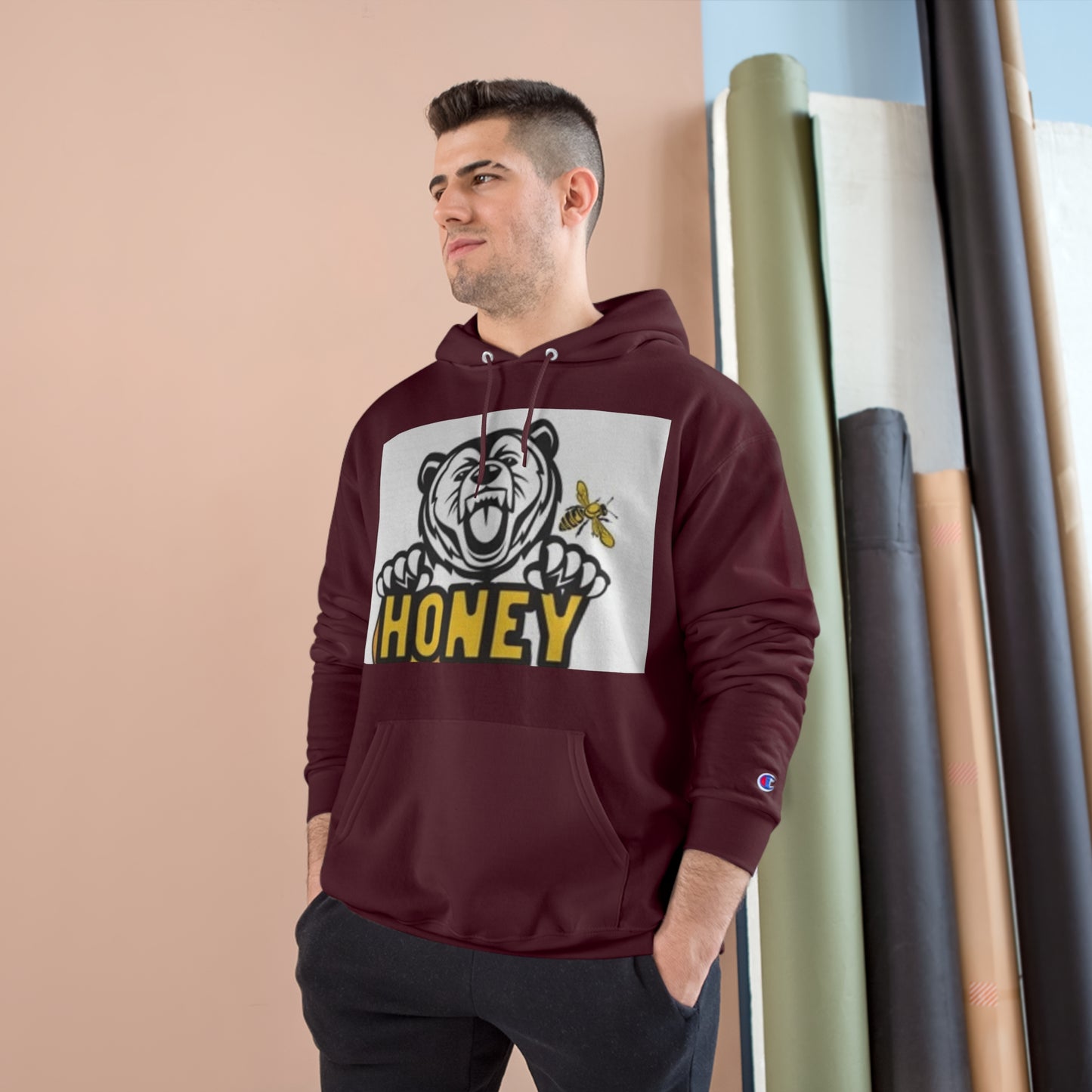 Honey Bear Champion Hoodie - Fun & Cozy Streetwear