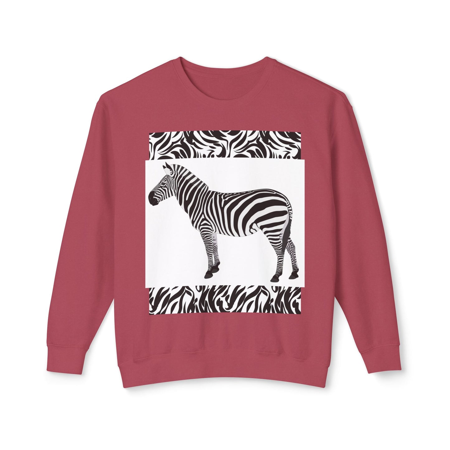 Zebra Print Unisex Lightweight Crewneck Sweatshirt - Chic & Stylish Casual Wear