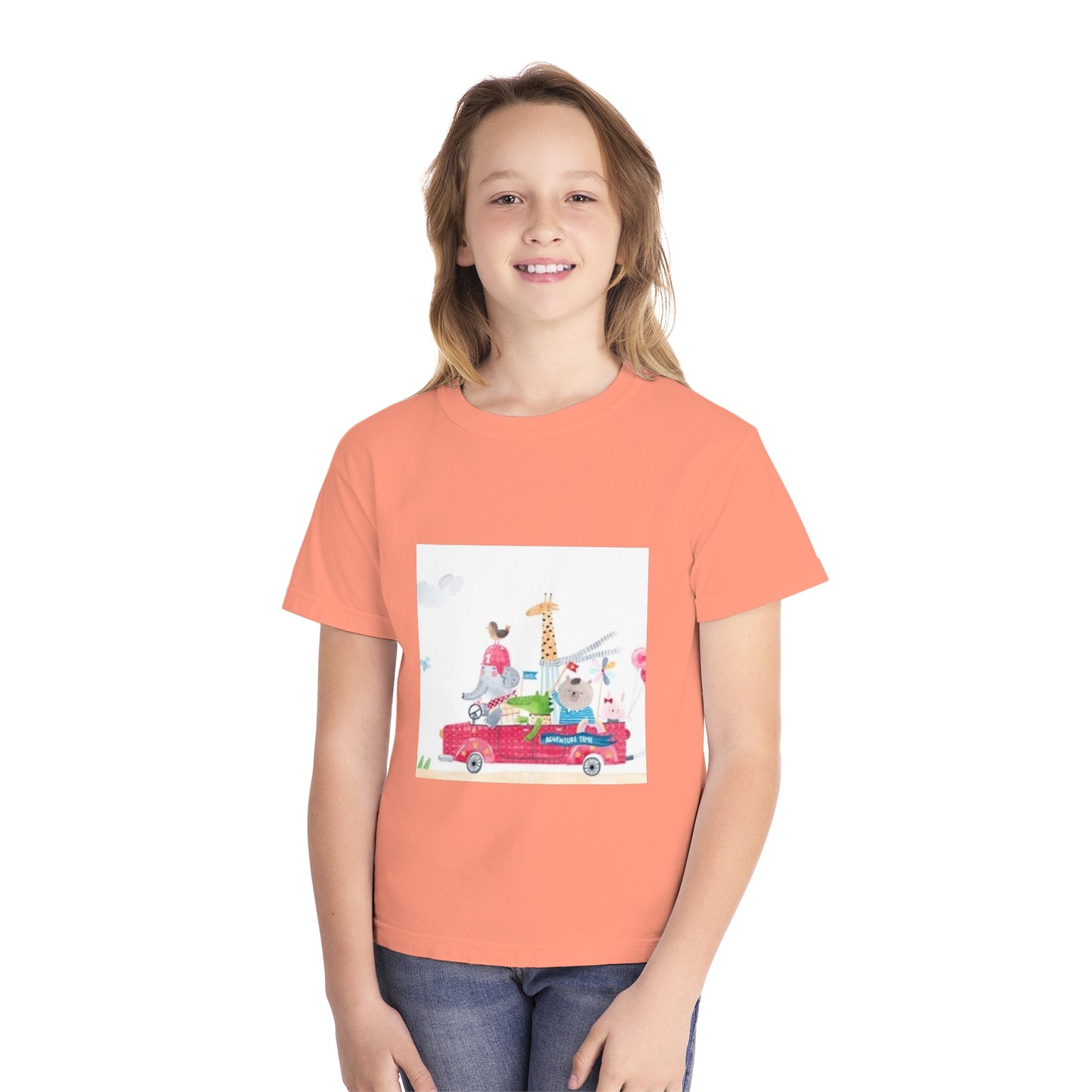 Fun Animal Adventure Youth Midweight Tee - Colorful Kids Tee for Playtime
