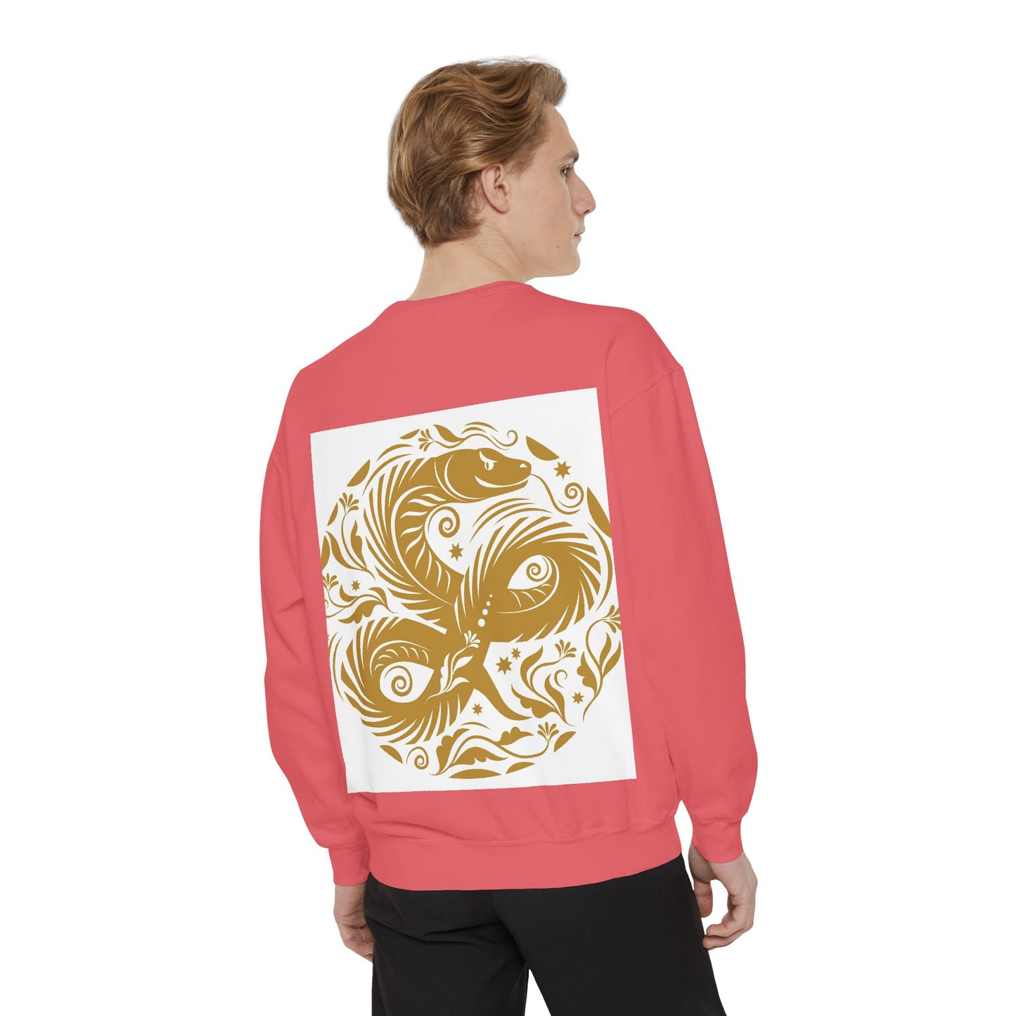 Cultural Vibe Unisex Garment-Dyed Sweatshirt - Tribal Mask & Animal Design