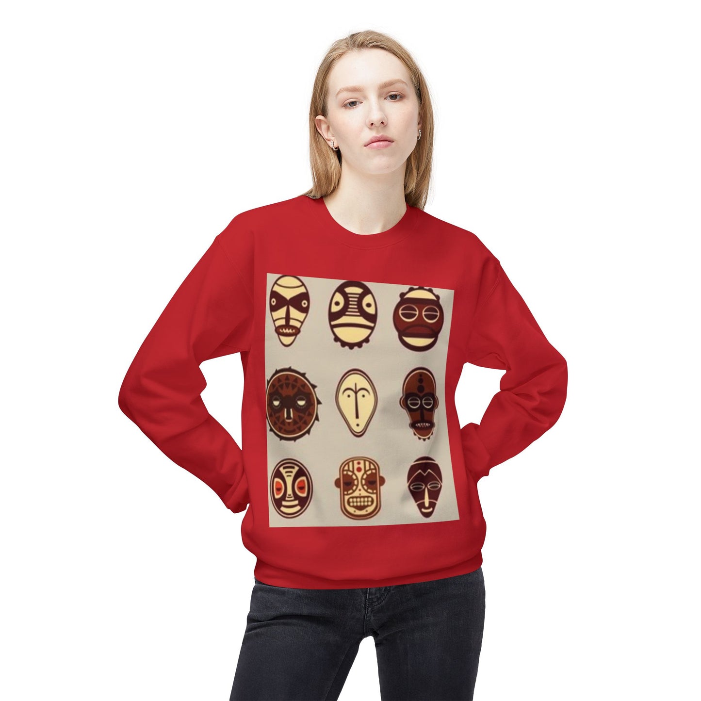 Artistic Horse Illustration Fleece Crewneck Sweatshirt - Unisex