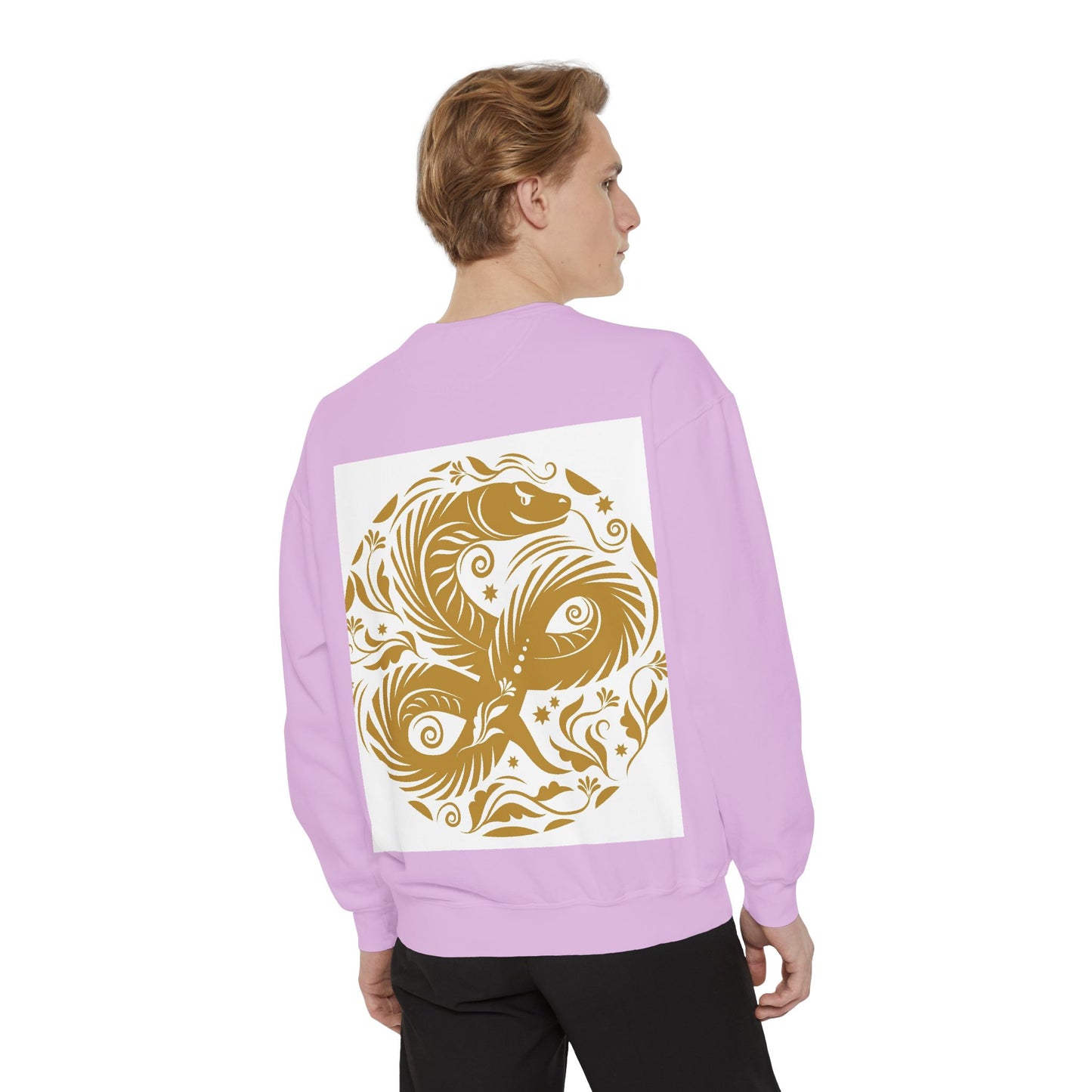Cultural Vibe Unisex Garment-Dyed Sweatshirt - Tribal Mask & Animal Design