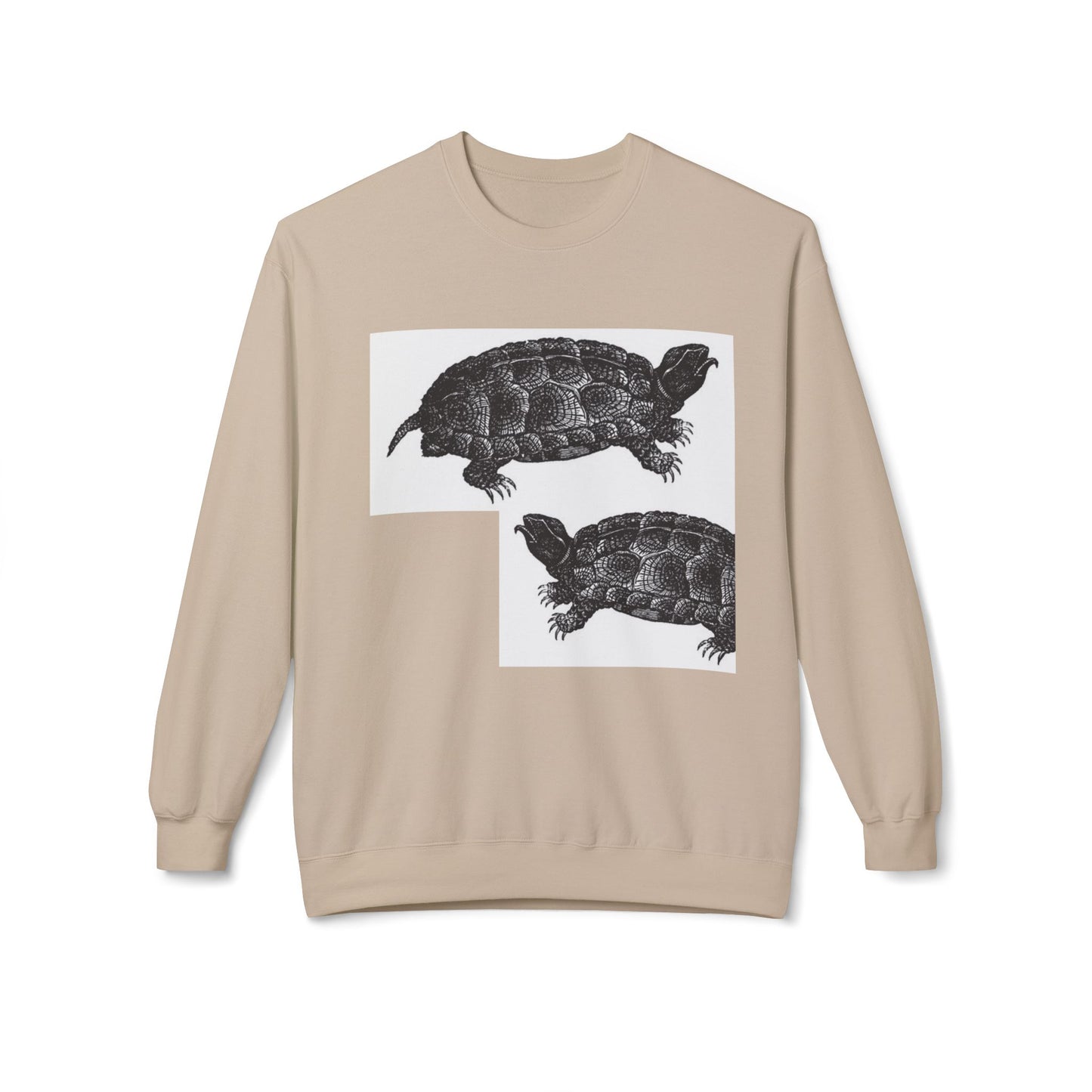 Vintage Turtle Graphic Fleece Crewneck Sweatshirt