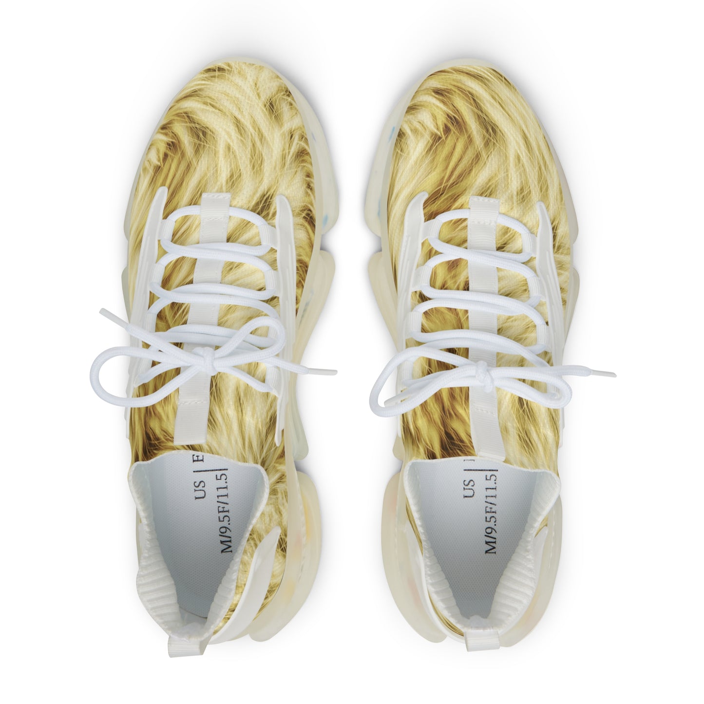 Fuzzy Fur Pattern Men's Mesh Sneakers - Stylish & Comfortable Athletic Footwear